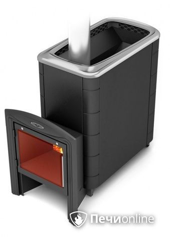 Дровяная печь-каменка TMF Тунгуска XXL 2013 Carbon Витра антрацит в Красноярске